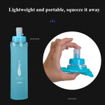 AFISHTOUR TPU 戶外運動軟水袋馬拉松水瓶折疊水袋，容量：400ml（藍色），400ml（透明），300ml（藍色），300ml（透明）