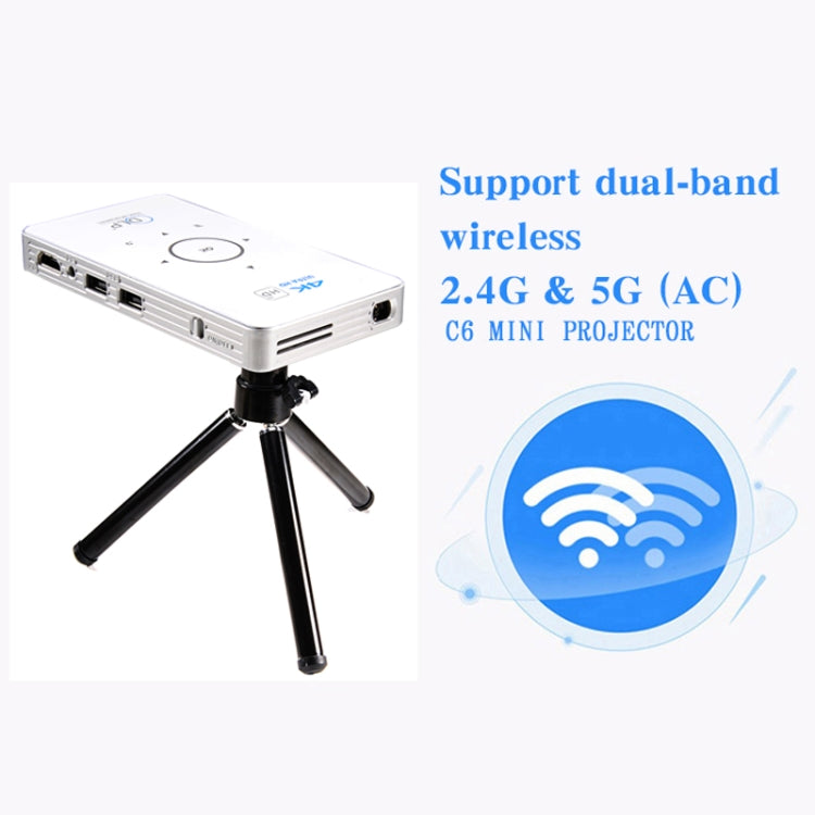 C6 1G+8G Android 系統智能 DLP 高清迷你投影機 便攜家用手機投影機，美國插頭（黑色），歐洲插頭（黑色），英國插頭（黑色），澳洲插頭（黑色），美國插頭（白色），澳洲插頭（白色）