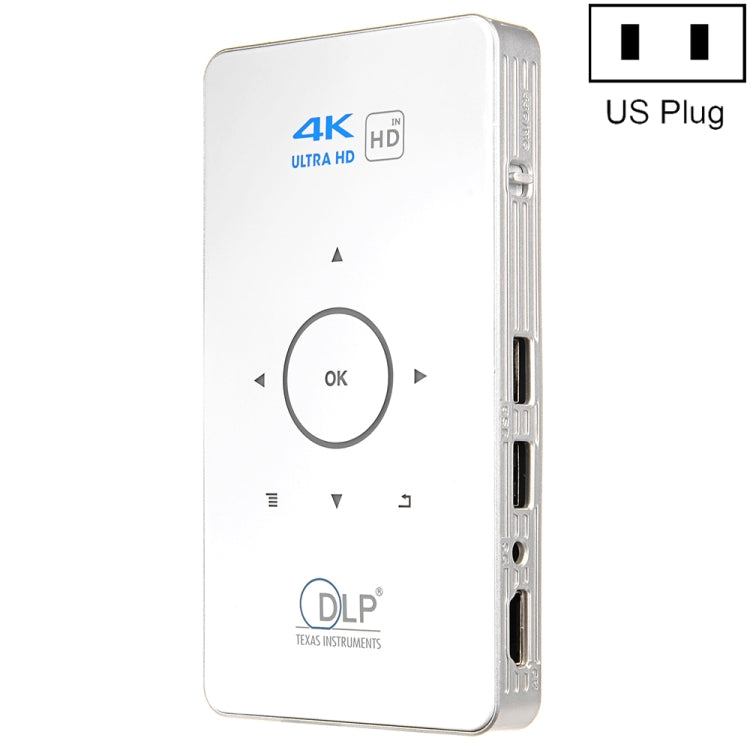 C6 1G+8G Android 系統智能 DLP 高清迷你投影機 便攜家用手機投影機，美國插頭（黑色），歐洲插頭（黑色），英國插頭（黑色），澳洲插頭（黑色），美國插頭（白色），澳洲插頭（白色）