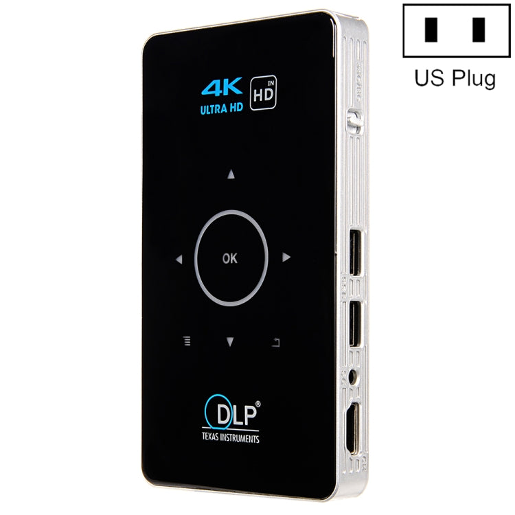 C6 2GB+32GB Android 智能 DLP 高清投影機 迷你無線投影機，美國插頭（黑色），歐洲插頭（黑色），英國插頭（黑色），澳洲插頭（黑色），美國插頭（白色），英國插頭（白色），澳洲插頭（白色）