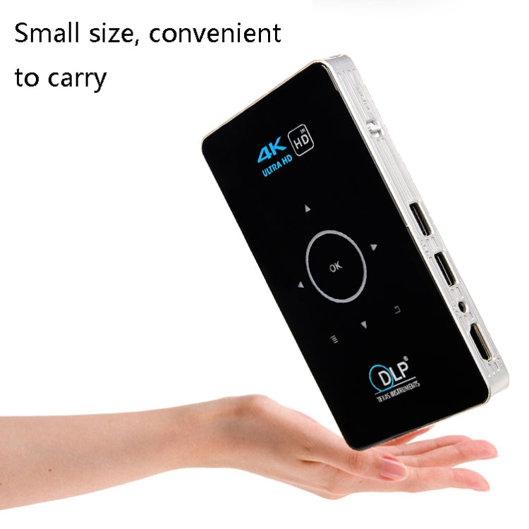 C6 2GB+32GB Android 智能 DLP 高清投影機 迷你無線投影機，美國插頭（黑色），歐洲插頭（黑色），英國插頭（黑色），澳洲插頭（黑色），美國插頭（白色），英國插頭（白色），澳洲插頭（白色）