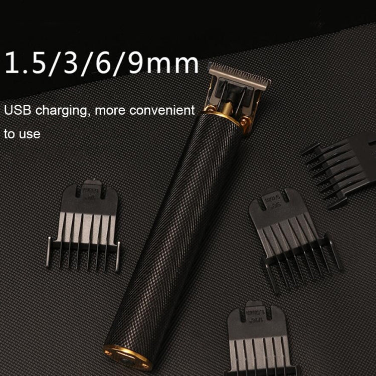 中空T型鋼頭理髮器USB充電雕刻電動理髮器，鋼頭（黑色）、鋼頭（金色）、鋼頭（銀色）、鋼頭（漸變色）