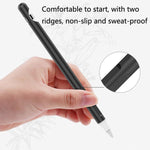 2組4合1觸控筆矽膠保護套 + 防丟繩組，適用於Apple Pencil 1，翡翠白、墨黑、薄荷綠、新鮮粉、紅色、午夜藍、商務灰