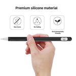 2組4合1觸控筆矽膠保護套 + 防丟繩組，適用於Apple Pencil 1，翡翠白、墨黑、薄荷綠、新鮮粉、紅色、午夜藍、商務灰