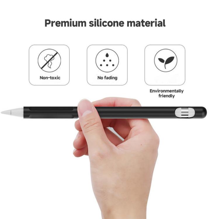 2組4合1觸控筆矽膠保護套 + 防丟繩組，適用於Apple Pencil 1，翡翠白、墨黑、薄荷綠、新鮮粉、紅色、午夜藍、商務灰