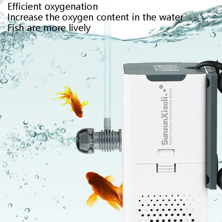 SunsunXiaoli魚缸水泵小型3合1水族循環過濾循環泵，CN插頭，6W 500F，15W 1000F