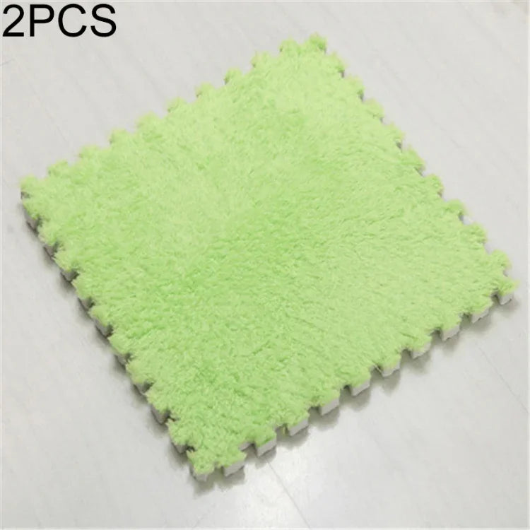 2 件套客廳臥室兒童軟地毯魔術拼接拼圖爬行寶寶墊 30x30cm，玫瑰紅、駱駝色、紫色、咖啡色、藍色、粉紅色、綠色、白色、灰色