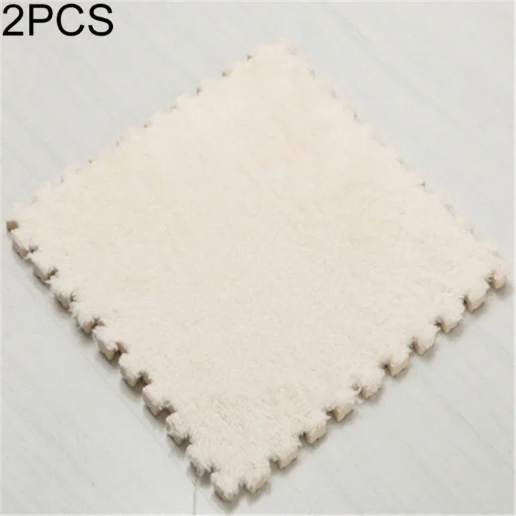 2 件套客廳臥室兒童軟地毯魔術拼接拼圖爬行寶寶墊 30x30cm，玫瑰紅、駱駝色、紫色、咖啡色、藍色、粉紅色、綠色、白色、灰色