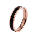 Simple Black White Epoxy Couple Ring Women Titanium Steel Ring Jewelry, US Size 3, US Size 4, US Size 5, US Size 6, US Size 8, US Size 9, US Size 10, US Size 7