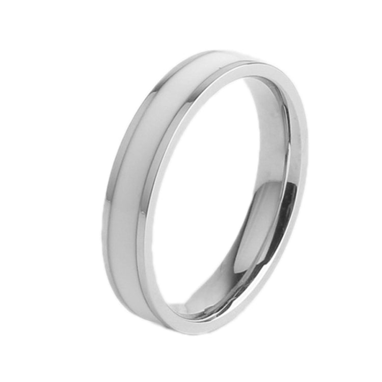 Simple Black White Epoxy Couple Ring Women Titanium Steel Ring Jewelry, US Size 3, US Size 4, US Size 5, US Size 6, US Size 8, US Size 9, US Size 10, US Size 7