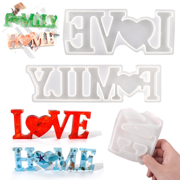 DIY水晶環氧樹脂矽膠字母模具，反字MD3300_LOVE模具，反字MD3301_HOME模具，反字MD3302_Family模具，正字MD3313_LOVE模具，正字MD3314_HOME模具，正字MD3315_FAMILY模具