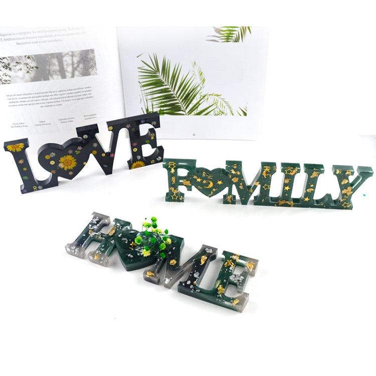 DIY水晶環氧樹脂矽膠字母模具，反字MD3300_LOVE模具，反字MD3301_HOME模具，反字MD3302_Family模具，正字MD3313_LOVE模具，正字MD3314_HOME模具，正字MD3315_FAMILY模具