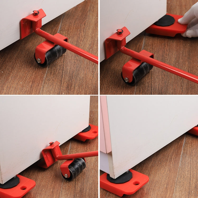 CY-0102 5合1 家用搬運床重物搬運滑輪家具移動器 多功能搬運工具, 紅色 (150KG), 黃色 (300KG), 銀色 (500KG), 紅黑撬棍 (150KG), 坦克 (100KG), 卡通 (100KG)