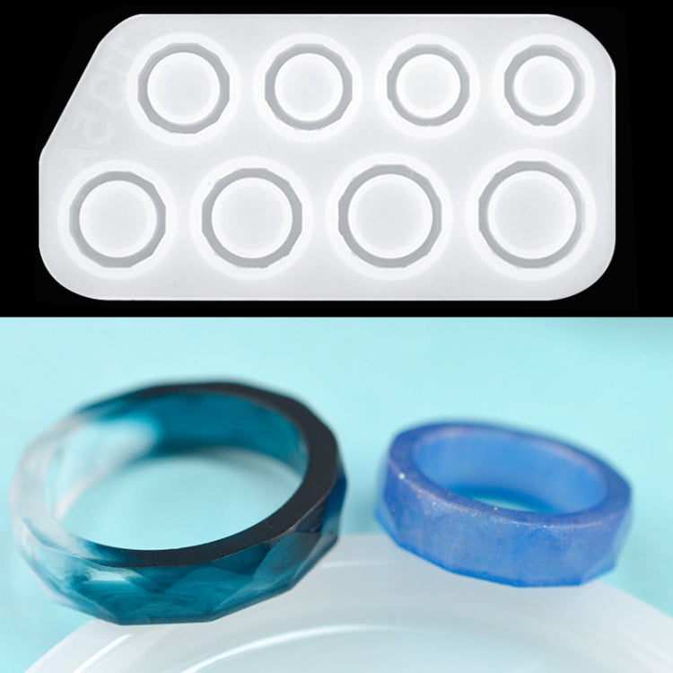 3合1 DIY 水晶滴膠戒指吊墜矽膠模具 弧形截面戒指模具, 3合1 戒指模具