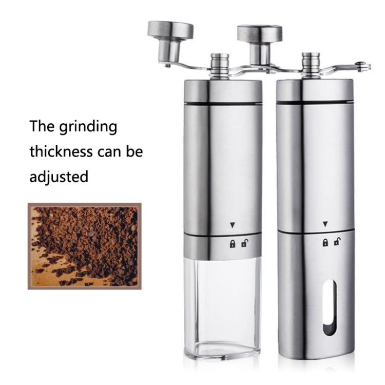 家用不鏽鋼手搖咖啡機研磨器，透明款，不鏽鋼款
