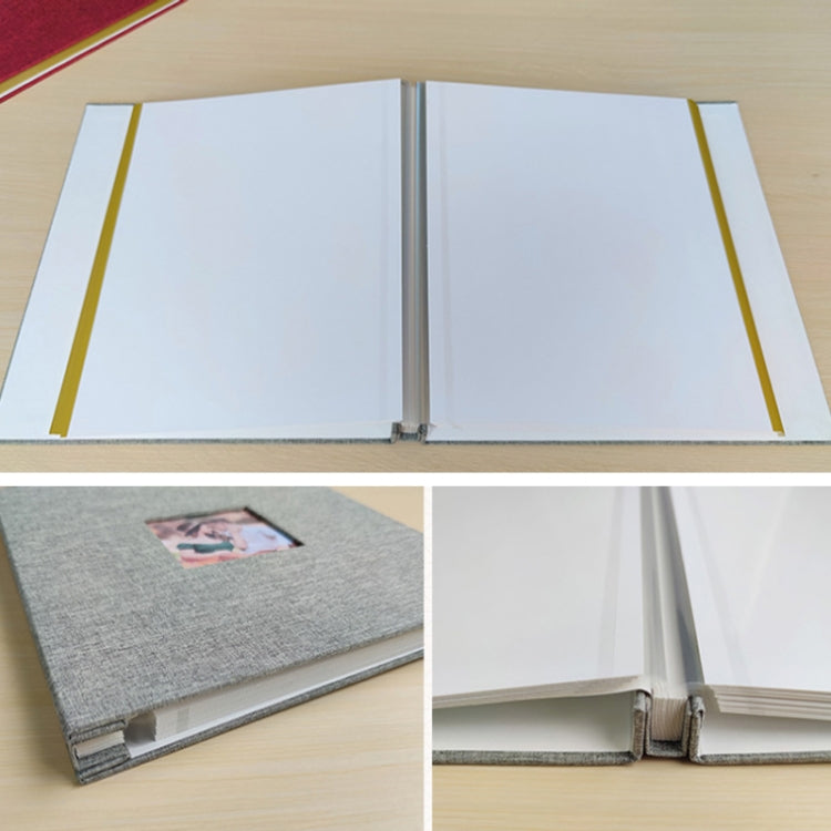 10英寸20頁/40P 布面相冊自粘 DIY 膠裝相冊, 紅色, 綠色, 薑黃色, 灰色