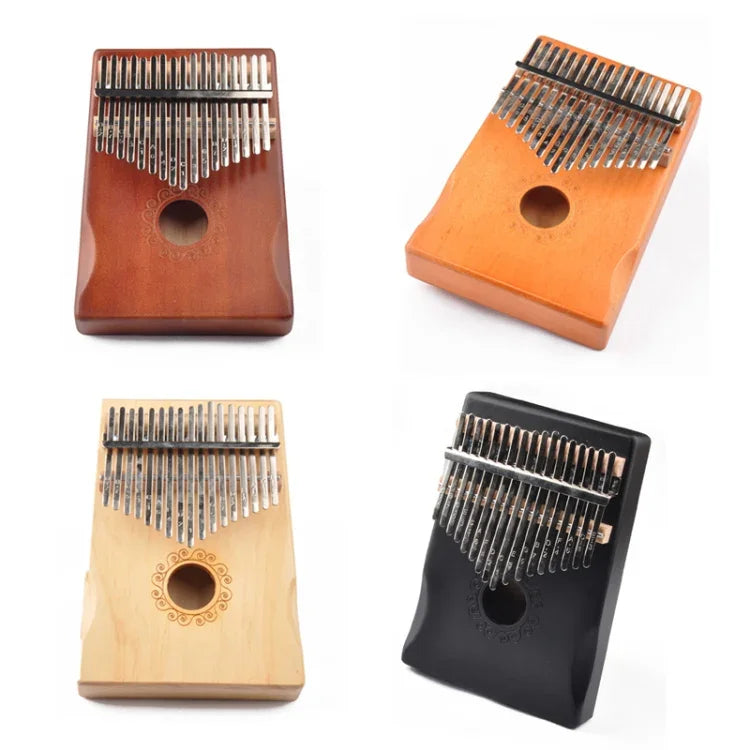 17 音調拇指鋼琴 Kalimba 初學者入門指鋼琴，棕色，棕色套裝，黃色，黃色套裝，木質，木質套裝，黑色，黑色套裝