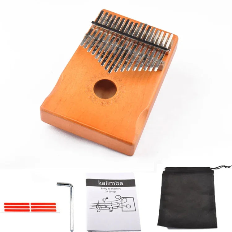 17 音調拇指鋼琴 Kalimba 初學者入門指鋼琴，棕色，棕色套裝，黃色，黃色套裝，木質，木質套裝，黑色，黑色套裝