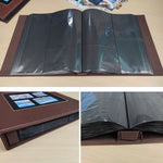 6 吋 600 張皮革封面相冊 家庭相冊收納書，黑色，深棕色，淺棕色
