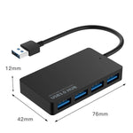 KYTC47 4埠 USB 轉接線 高速 USB 擴充座 多介面 HUB 轉換器，黑色 USB 3.0，黑色 Type-C