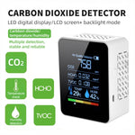 便攜式 CO2 空氣質量甲醛二氧化碳檢測儀，室內溫濕度計，LED 數字顯示，5合1 半導體