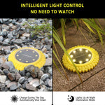 2 件 8 LED 太陽能花瓣埋地燈防水花園草坪燈，規格：紫百合（白光），紫百合（暖光），紫百合（彩光），紅玫瑰（白光），紅玫瑰（暖光），紅玫瑰（彩光）