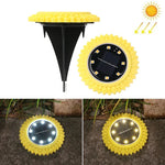 2 件 8 LED 太陽能花瓣埋地燈防水花園草坪燈，規格：紫百合（白光），紫百合（暖光），紫百合（彩光），紅玫瑰（白光），紅玫瑰（暖光），紅玫瑰（彩光）