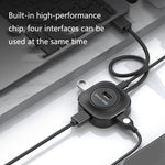 Jasoz 高速 USB2.0 4埠 HUB 1轉4 擴充 HUB，黑色 0.3m、黑色 0.5m、黑色 1.2m、白色 0.3m、白色 0.5m、白色 1.2m