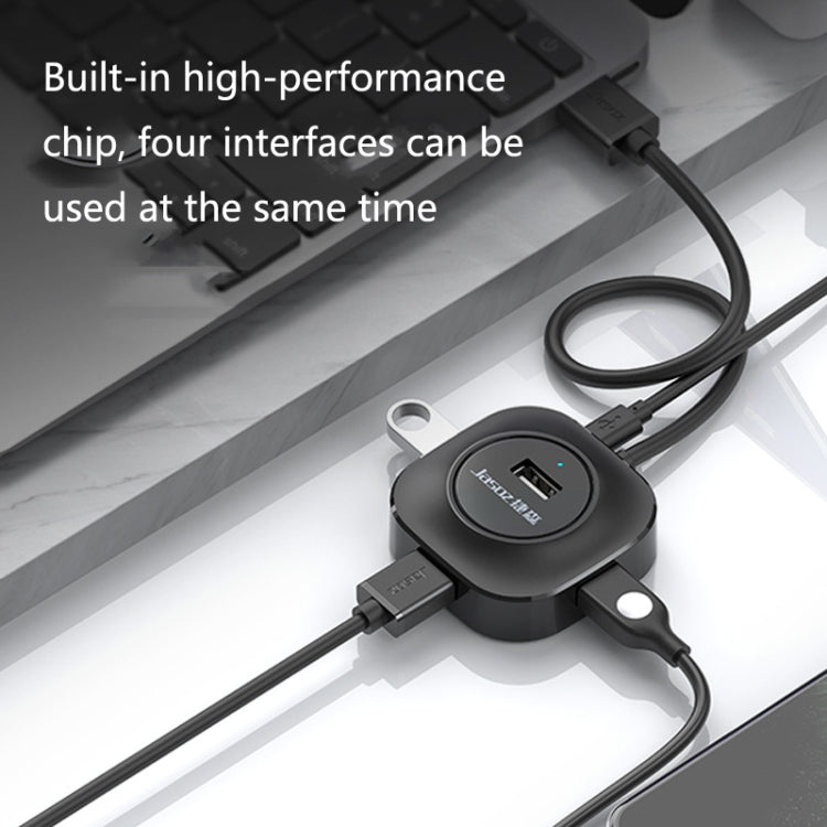 Jasoz 高速 USB2.0 4埠 HUB 1轉4 擴充 HUB，黑色 0.3m、黑色 0.5m、黑色 1.2m、白色 0.3m、白色 0.5m、白色 1.2m
