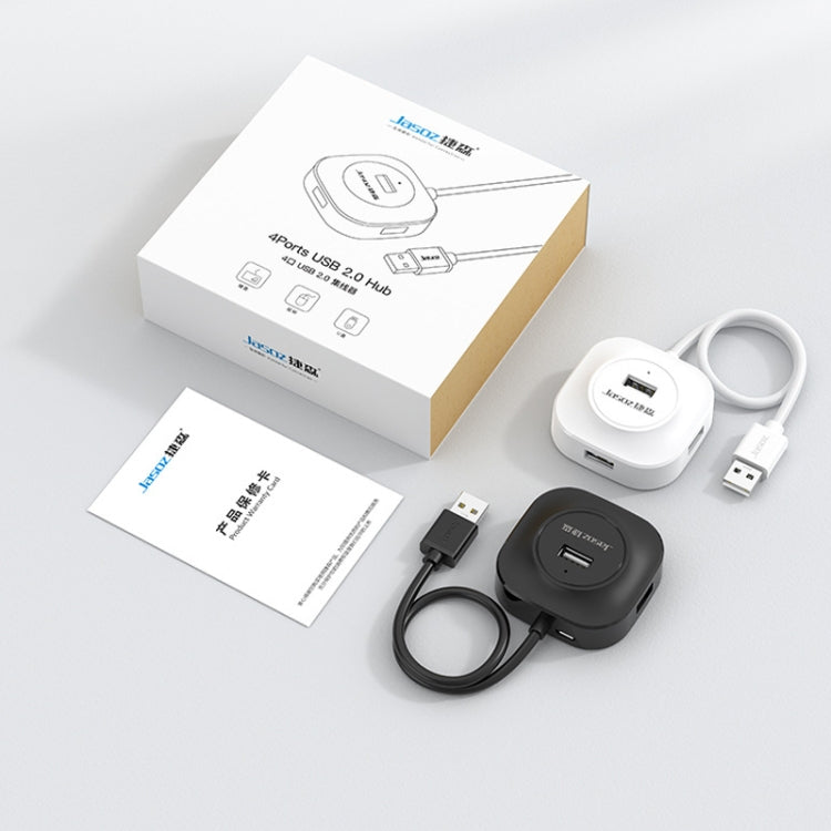 Jasoz 高速 USB2.0 4埠 HUB 1轉4 擴充 HUB，黑色 0.3m、黑色 0.5m、黑色 1.2m、白色 0.3m、白色 0.5m、白色 1.2m