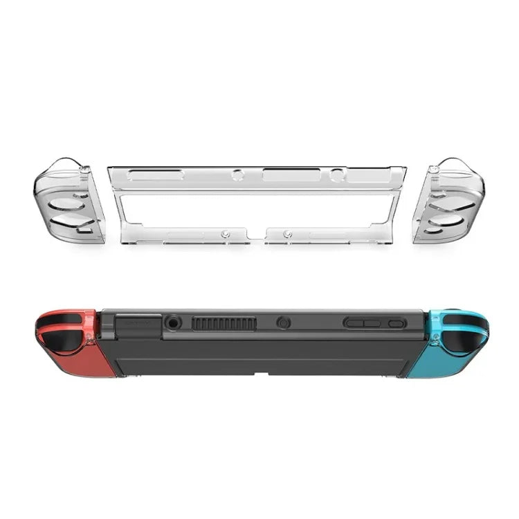 DOBE TNS-1133B 主機保護套件 + 左右手柄水晶防摔保護套，適用於 Switch OLED，TNS-1133B（透明色）