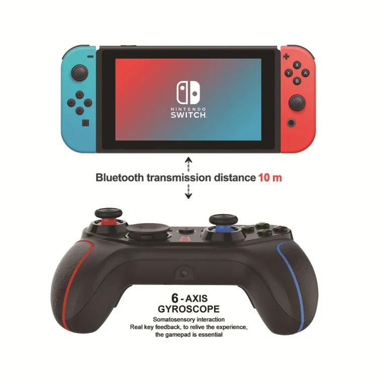 無線遊戲手柄帶喚醒功能，適用於 Nintendo Switch/Android/IOS/PC，款式：S818 綠黑色