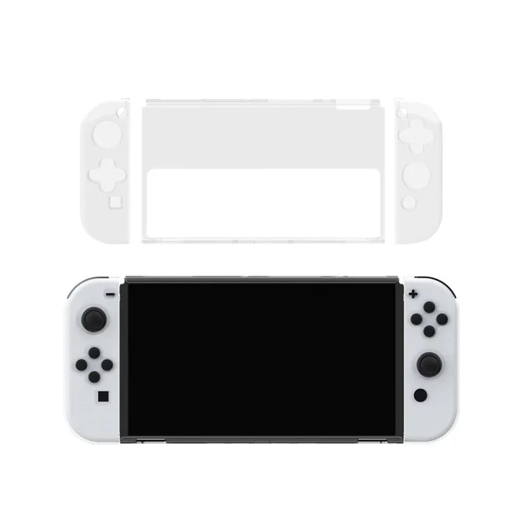 DOBE 遊戲手柄透明水晶 TPU 保護套，適用於 Switch OLED 主機，TNS-1133C