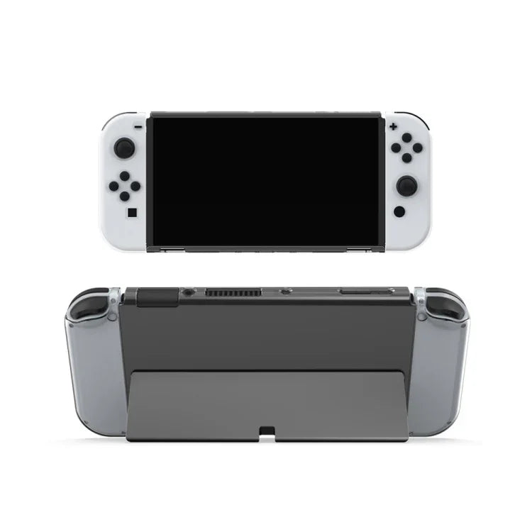 DOBE 遊戲手柄透明水晶 TPU 保護套，適用於 Switch OLED 主機，TNS-1133C