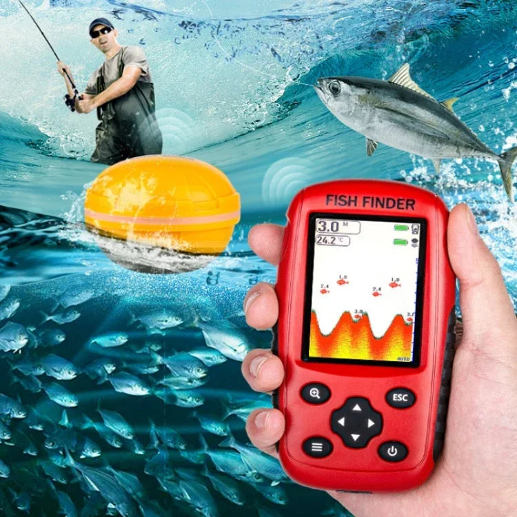 彩色高清螢幕 USB 充電點陣魚探器，隨機顏色出貨，高清螢幕魚探器