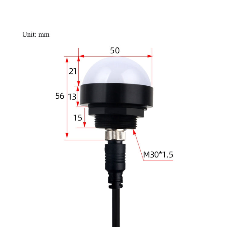 24V 安全三色警示燈報警 LED 半球形防水指示燈，款式 1，款式 2