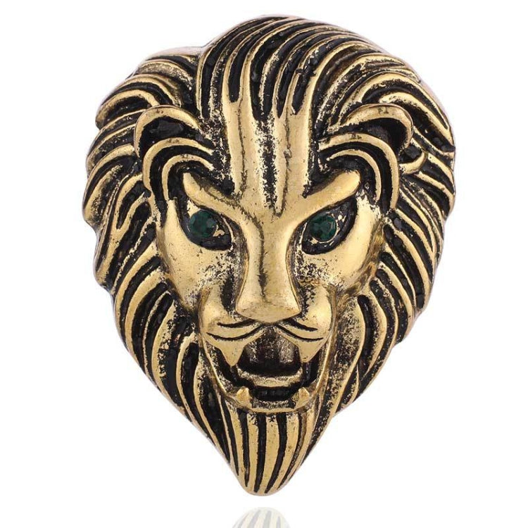 個性創意獅子胸針 復古合金動物徽章 大衣西裝胸花，獅子（金色）