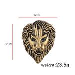 個性創意獅子胸針 復古合金動物徽章 大衣西裝胸花，獅子（金色）