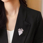鑽石葡萄胸針 野生珍珠別針 女裝珠寶，葡萄