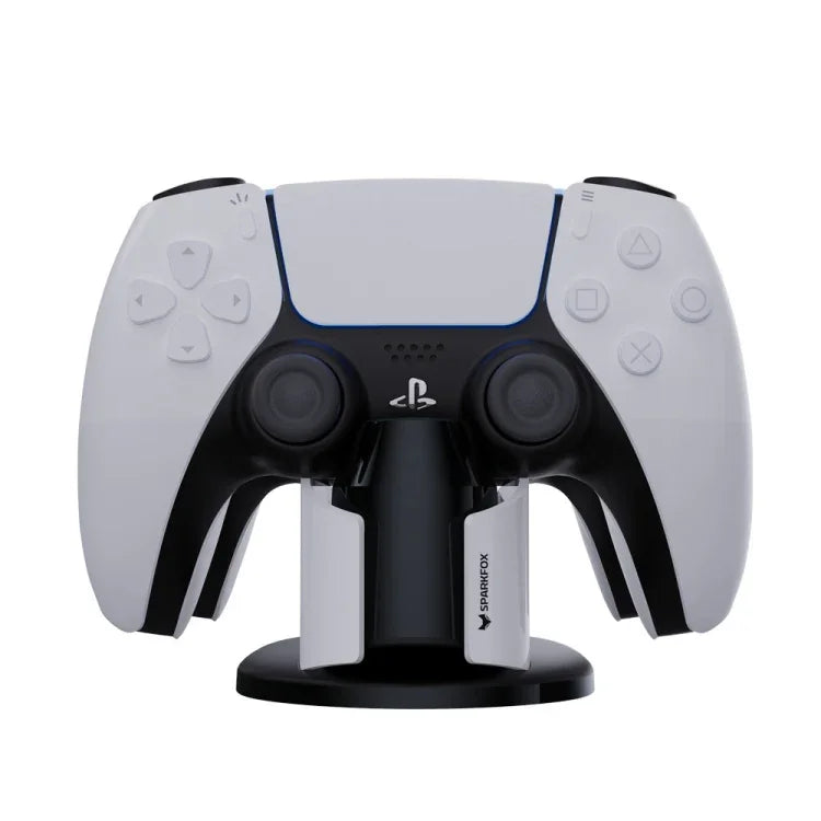 SPARKFOX W20P508 雙充電器，帶接點無線手柄充電器，適用於 PS5，款式：充電器+數據線+充電插頭，充電器+數據線