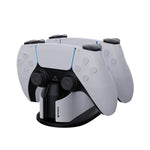 SPARKFOX W20P508 雙充電器，帶接點無線手柄充電器，適用於 PS5，款式：充電器+數據線+充電插頭，充電器+數據線