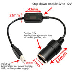 5V Turn 12V USB To Cigarette Lighter Socket Female Head Driving Recorder Mobile Power Cord, Specification: 1.2m, 1m, 2m, 3m