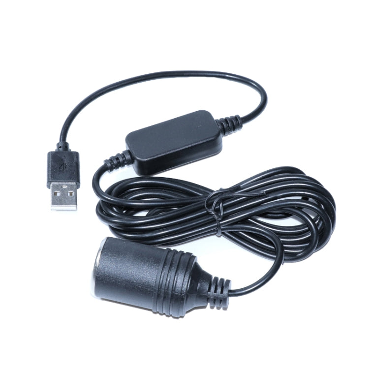 5V Turn 12V USB To Cigarette Lighter Socket Female Head Driving Recorder Mobile Power Cord, Specification: 1.2m, 1m, 2m, 3m