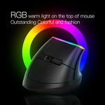 DELUX M618C 6鍵 1600 DPI RGB 垂直無線藍牙雙模滑鼠，M618C（白色）、M618C（黑色）