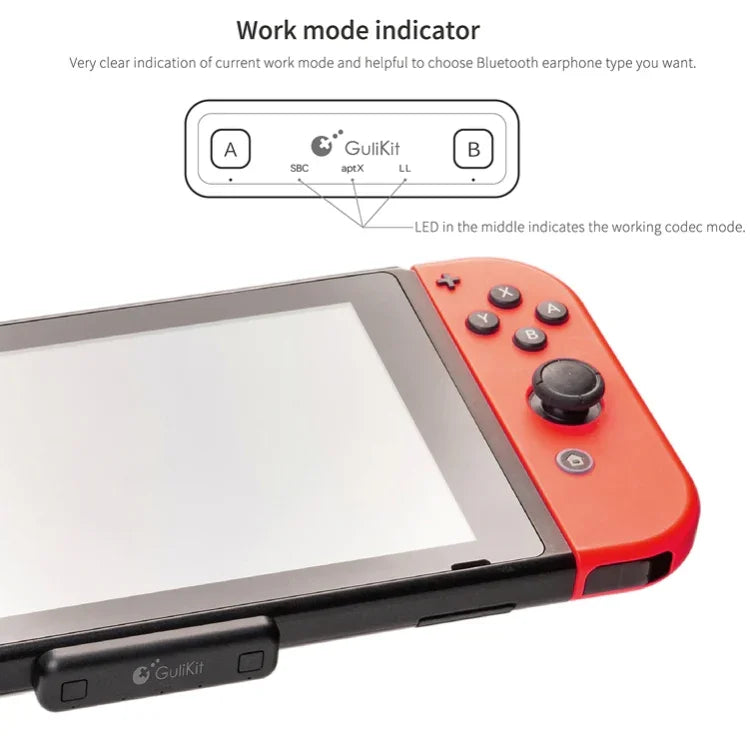 Gulikit 藍牙無線音頻轉接器，適用於 Nintendo Switch，型號：NS07 紅色，NS07 藍色，NS07 黑色，NS07 PRO 黑色，NS07 PRO 冰藍色