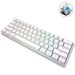 LEAVEN K28 61鍵遊戲辦公電腦 RGB 無線藍牙+有線雙模機械鍵盤，線長：1.5米，綠軸（白色）、綠軸（藍色）、綠軸（粉色）、紅軸（白色）、紅軸（藍色）、紅軸（粉色）、茶軸（白色）