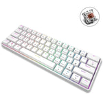 LEAVEN K28 61鍵遊戲辦公電腦 RGB 無線藍牙+有線雙模機械鍵盤，線長：1.5米，綠軸（白色）、綠軸（藍色）、綠軸（粉色）、紅軸（白色）、紅軸（藍色）、紅軸（粉色）、茶軸（白色）
