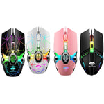 LEAVEN 7鍵 4000DPI USB 有線電腦辦公發光 RGB 機械遊戲滑鼠，線長：1.5米，S30 黑色，S30 白色，S30 粉色，S10 黑色