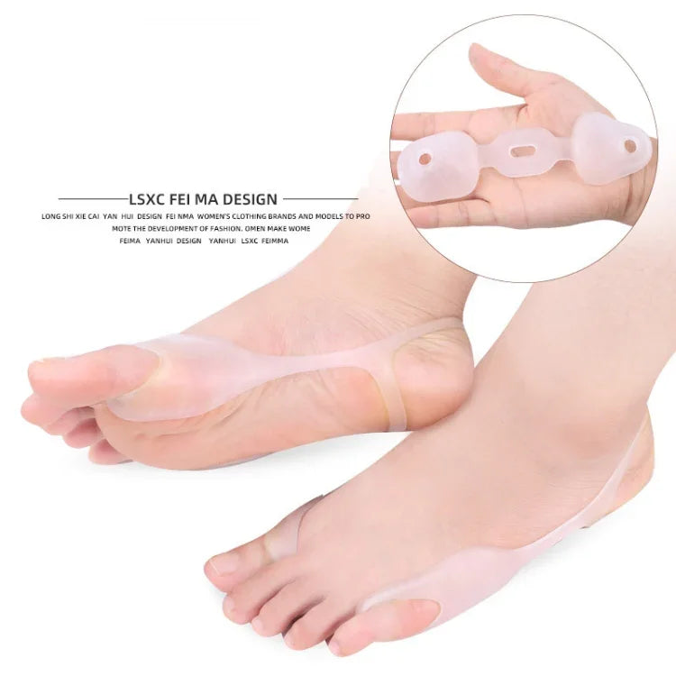 SEBS材質大腳拇外翻矯正器 柔軟舒適矯正帶，1對 SEBS白色