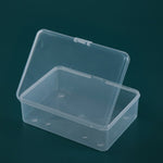 PP長方形透明塑膠盒翻蓋零件五金工具收納盒，6個